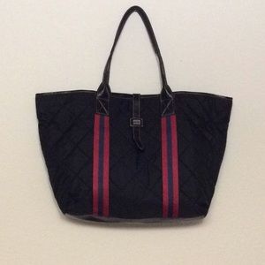 Quilted tote no zipper black